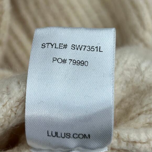 Lulu's Boat Neck / Off Shoulder Sweater, Cream, Sz S - Picture 5 of 9